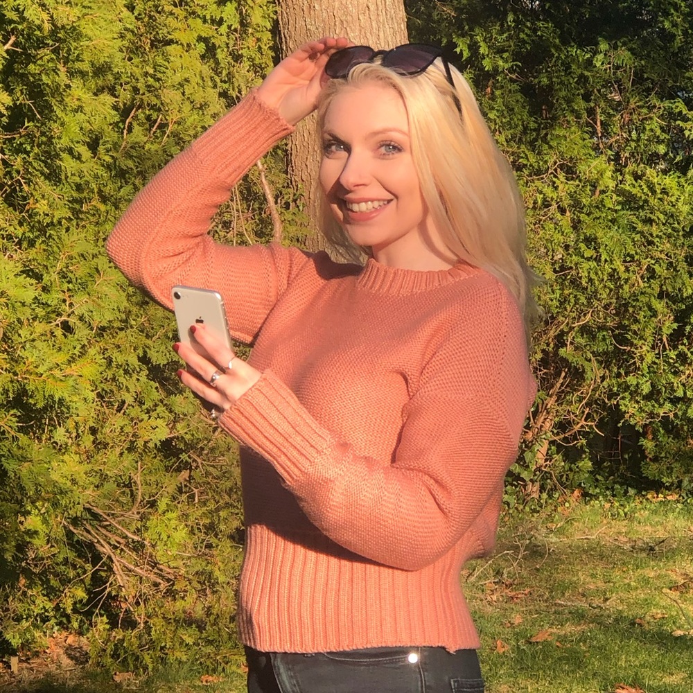 Primark Knit Crewneck Sweater - Size XS/2-4, Apricot Color